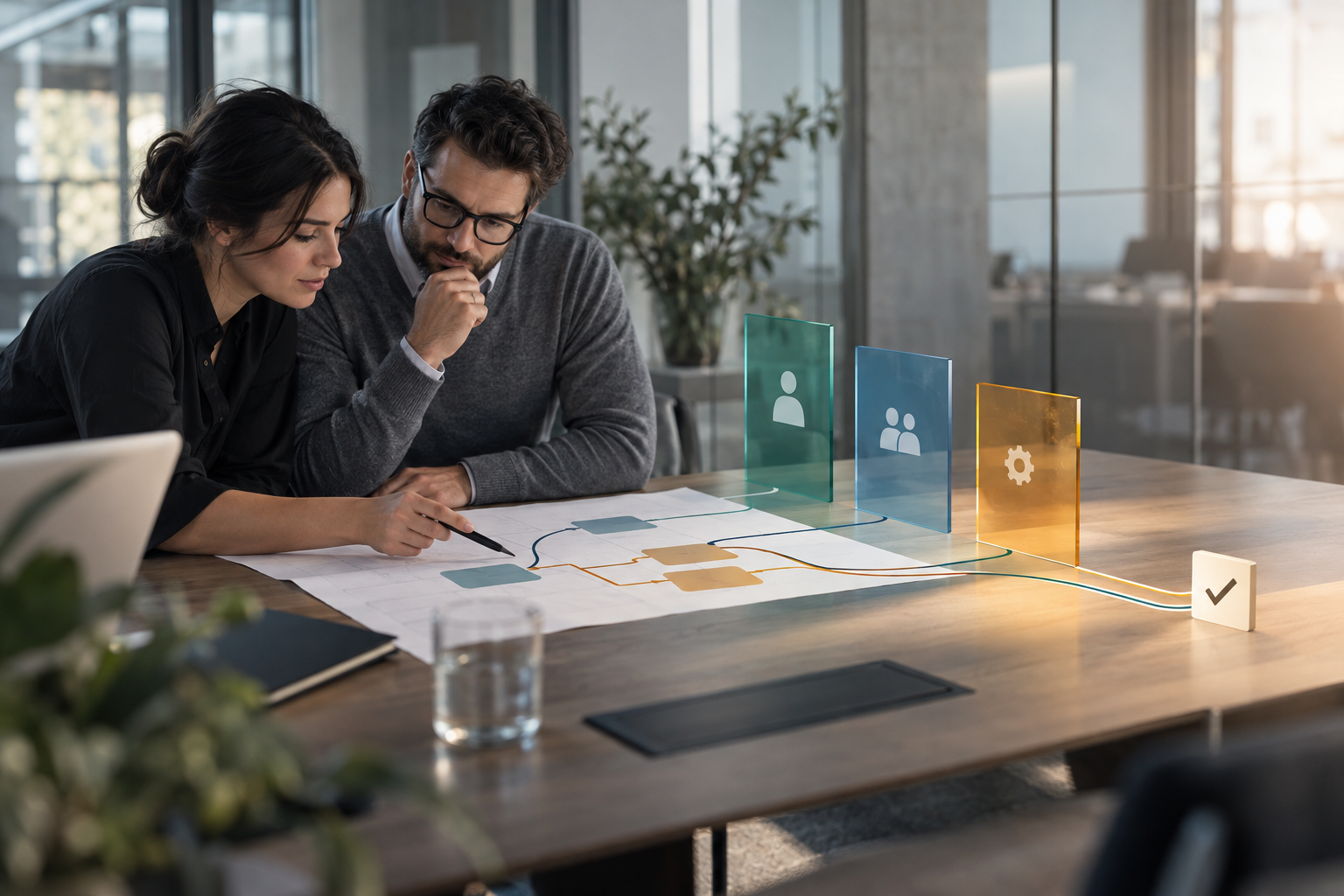 Команда тестирует разные маршруты доступа в CRM